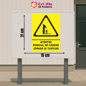 Indicator Atentie pericol de cadere zapada si turturi, Sticker autocolant - Img 2