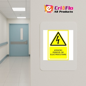 Indicator Atentie pericol de electrocutare, Sticker autocolant - Img 5