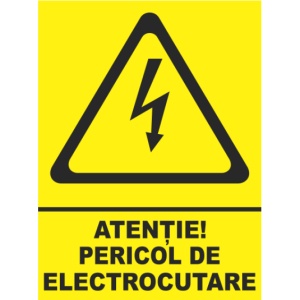 Indicator Atentie pericol de electrocutare, Sticker autocolant