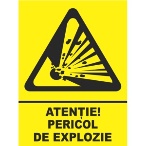 Indicator Atentie pericol de explozie, Sticker autocolant