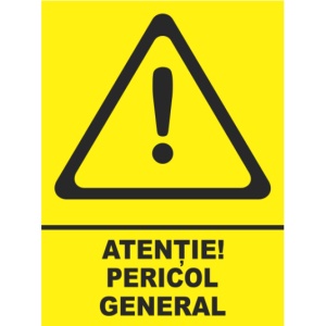 Indicator Atentie pericol general, Sticker autocolant