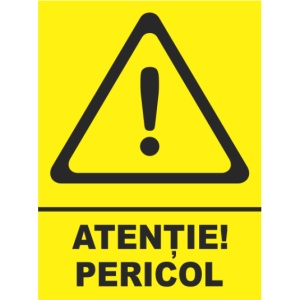 Indicator Atentie pericol, Sticker autocolant