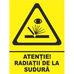 Indicator Atentie radiatii de la sudura, Sticker autocolant