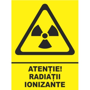 Indicator Atentie radiatii ionizante, Sticker autocolant