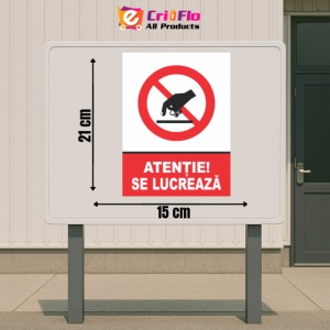 Indicator Atentie se lucreaza (2), Sticker autocolant - Img 2