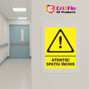 Indicator Atentie spatiu inchis, Sticker autocolant - Img 5