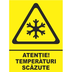 Indicator Atentie temperaturi scazute, Sticker autocolant