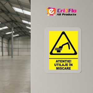 Indicator Atentie utilaje in miscare, Sticker autocolant - Img 4