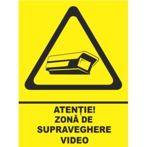 Indicator Atentie zona de supraveghere video, Sticker autocolant