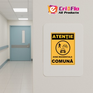 Indicator Atentie zona rezidentiala comuna, Sticker autocolant - Img 5