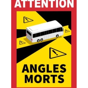Indicator Attention angles morts autobuze, Sticker autocolant