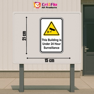 Indicator Building Under 24HR Surveillance Sign, Sticker autocolant - Img 2