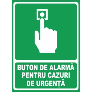 Indicator Buton de alarma pentru cazuri de urgenta, Sticker autocolant