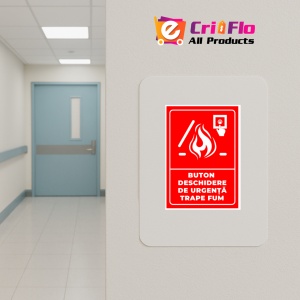 Indicator Buton deschidere de urgenta trape fum, Sticker autocolant - Img 5