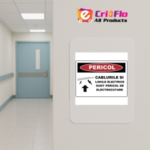 Indicator Cablurile si liniile electrice sunt pericol de electrocutare, Sticker autocolant - Img 5