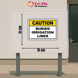 Indicator Caution Buried Irrigation Lines Sign, Sticker autocolant - Img 2