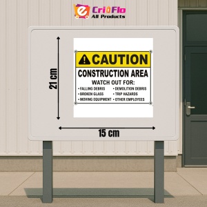 Indicator Caution Construction Area Sign, Sticker autocolant - Img 2