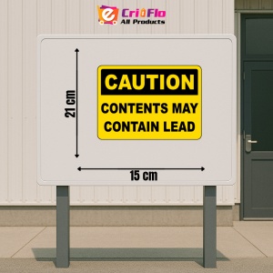 Indicator Caution Contents May Contain Lead Sign, Sticker autocolant - Img 2