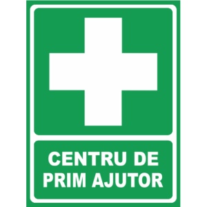 Indicator Centru prim ajutor, Sticker autocolant