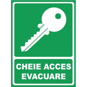 Indicator Cheie acces evacuare, Sticker autocolant