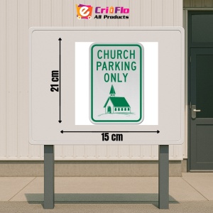 Indicator Church Parking Only Sign, Sticker autocolant - Img 2