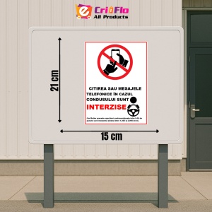 Indicator Citirea sau mesajele telefonice in cazul condusului sunt interzise, Sticker autocolant - Img 2