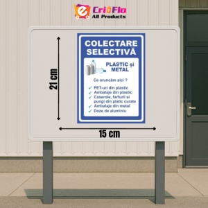 Indicator Colectare selectiva plastic si metal, Sticker autocolant - Img 2