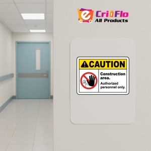 Indicator Construction Area Authorized Only Sign, Sticker autocolant - Img 5