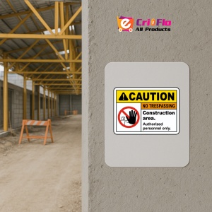 Indicator Construction Area No Trespassing, Sticker autocolant - Img 5