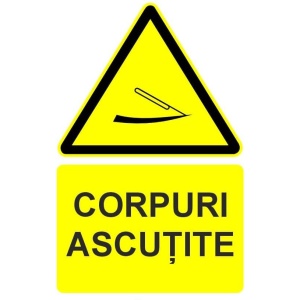 Indicator Corpuri ascutite indicator de avertizare, Sticker autocolant - Img 1