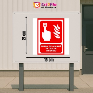 Indicator Cu buton de alarma in caz de incendiu, Sticker autocolant - Img 2