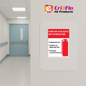 Indicator Cum sa utilizati un stingator, Sticker autocolant - Img 4