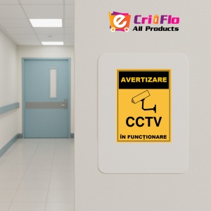 Indicator De avertizare CCTV in functiune, Sticker autocolant - Img 5