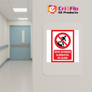 Indicator De interzicere este interzis alergatul pe scari, Sticker autocolant - Img 4