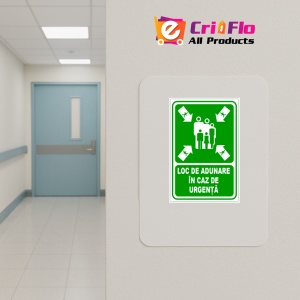 Indicator De securitate loc de adunare in caz de urgenta, Sticker autocolant - Img 4