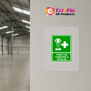 Indicator De securitate pentru punct de curatarea a ochilor, Sticker autocolant - Img 3