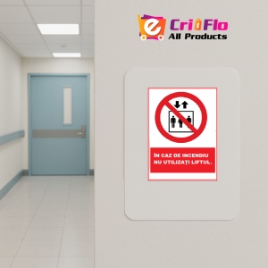 Indicator De siguranta in caz de incendiu nu utilizati liftul, Sticker autocolant - Img 4