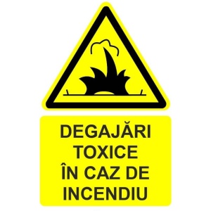 Indicator Degajari toxice in caz de incendiu indicator de avertizare, Sticker autocolant