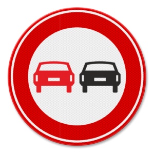 Indicator Depasirea interzisa, Sticker autocolant