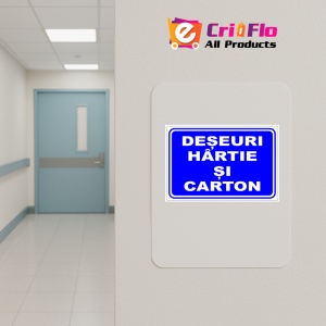Indicator Deseuri hartie si carton, Sticker autocolant - Img 4