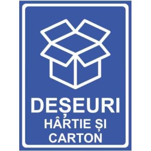 Indicator Deseuri hartie si carton, Sticker autocolant