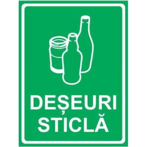 Indicator Deseuri sticla, Sticker autocolant