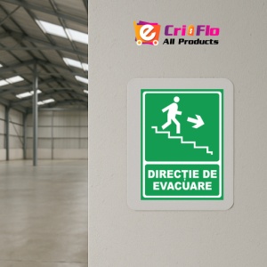 Indicator Directie de evacuare coborare dreapta, Sticker autocolant - Img 4