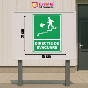 Indicator Directie de evacuare coborare stanga, Sticker autocolant - Img 2