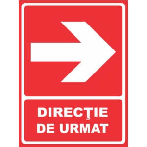 Indicator Directie de urmat dreapta, Sticker autocolant