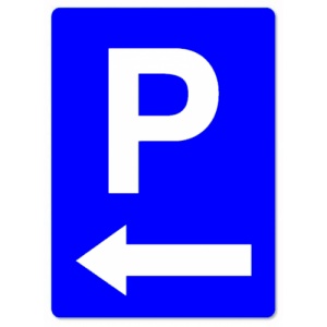Indicator Directie spre parcare, Sticker autocolant