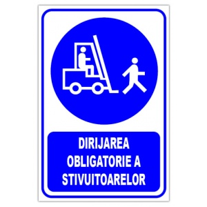 Indicator Dirijarea obligatorie a stivuitoarelor, Sticker autocolant