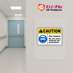 Indicator Do Not Enter Without Eye Protection Sign, Sticker autocolant - Img 4