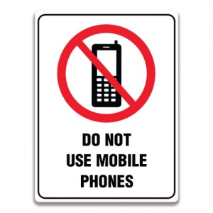 Indicator DO NOT USE MOBILE PHONES SIGN, Sticker autocolant