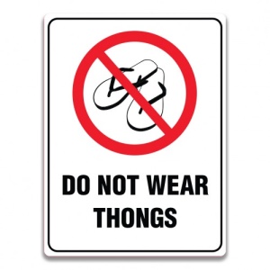 Indicator DO NOT WEAR THONGS SIGN, Sticker autocolant